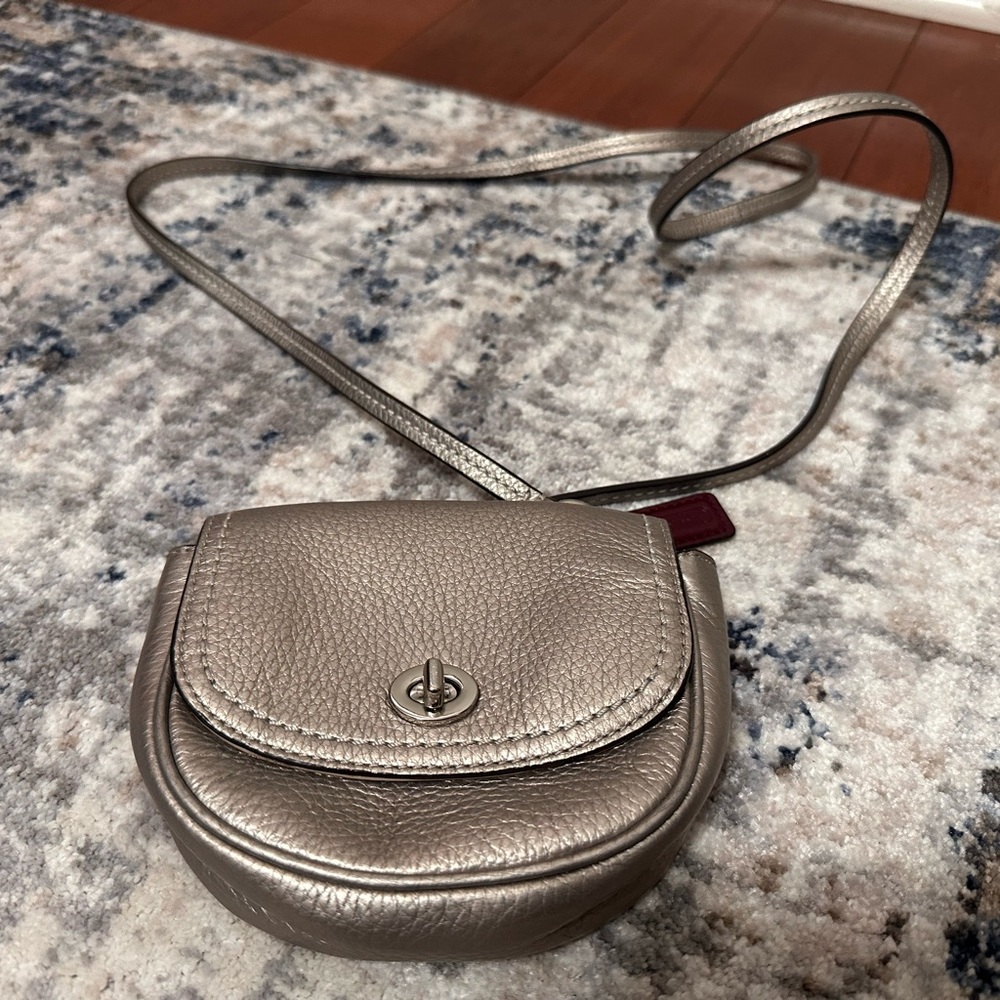 Coach bag! silver extra small bag
